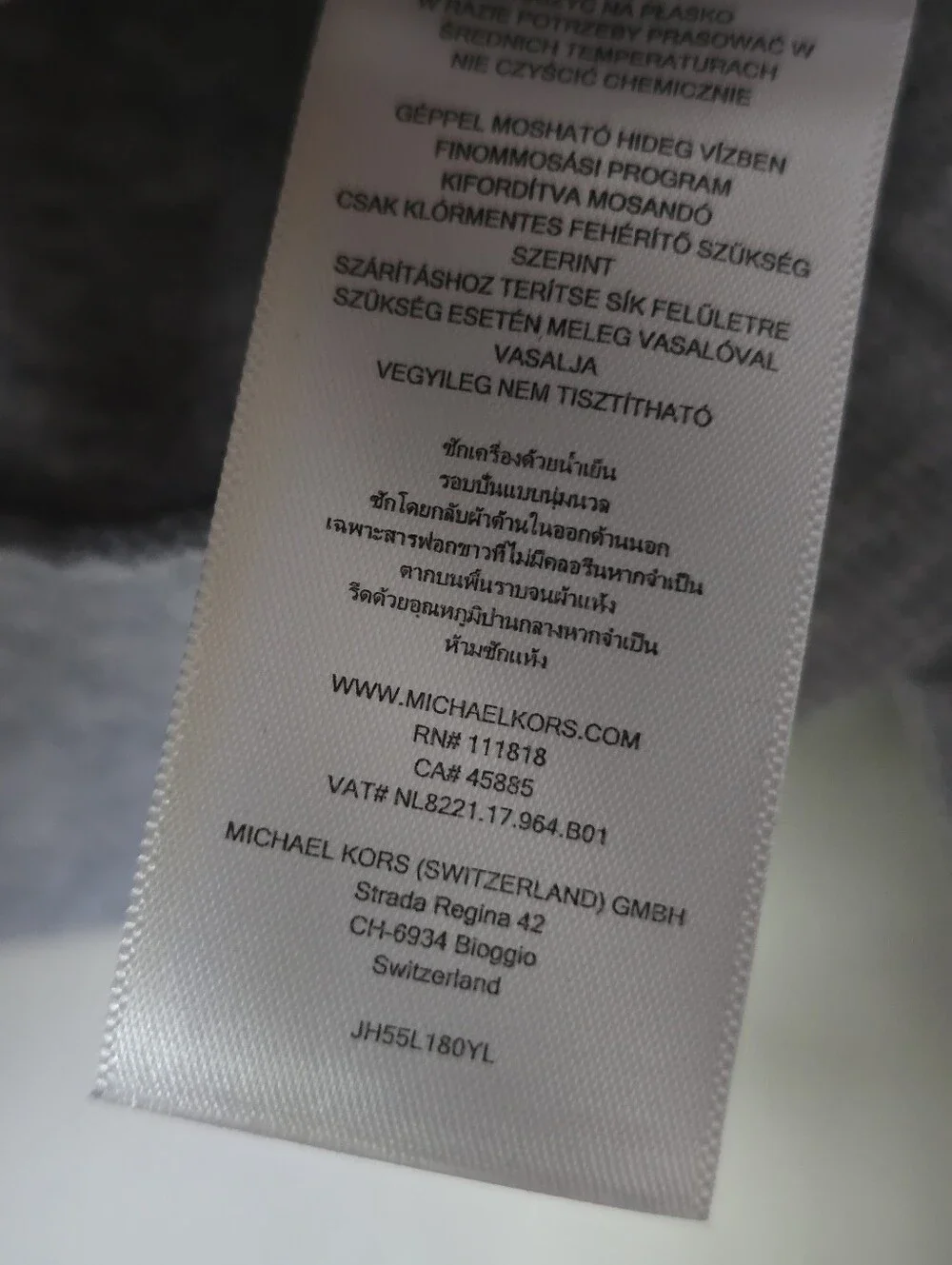 Michael Kors Gray Full Zip Casual Lounge Logo Hoodie Jacket - Size Small